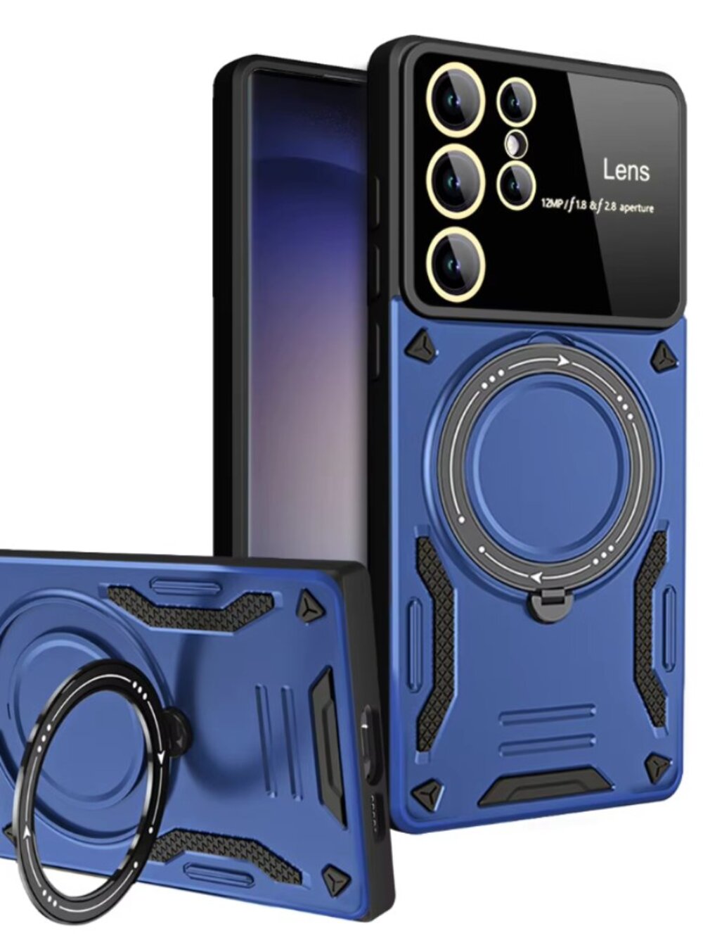 Samsung S25 Ultra / S25 / S24 Magnetic Ring Case w/ Kickstand Shockproof Hybrid